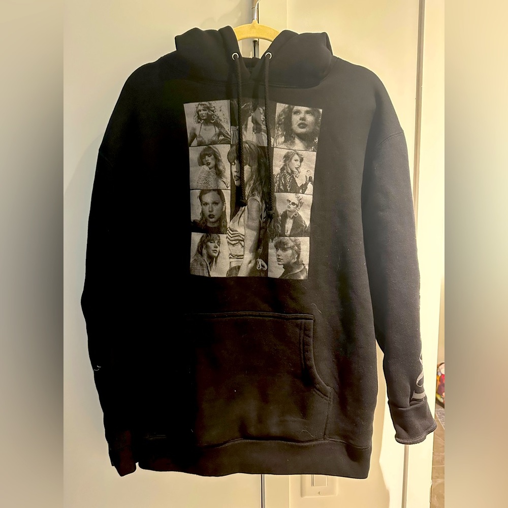 Taylor Swift Eras Tour Official Merch Black on black hoodie - Size Large